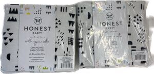 Honest Baby Changing Pad Covers Set of 2 100% Organic Cotton Easy Care Soft